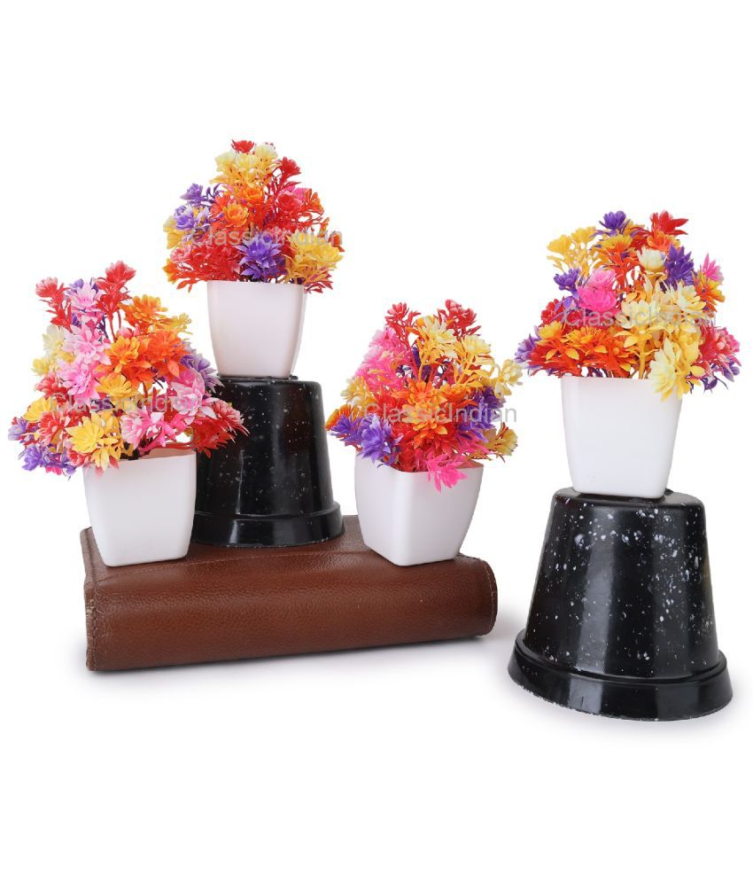     			KanRaj - Multicolor Wild Artificial Flowers With Pot ( Pack of 4 )