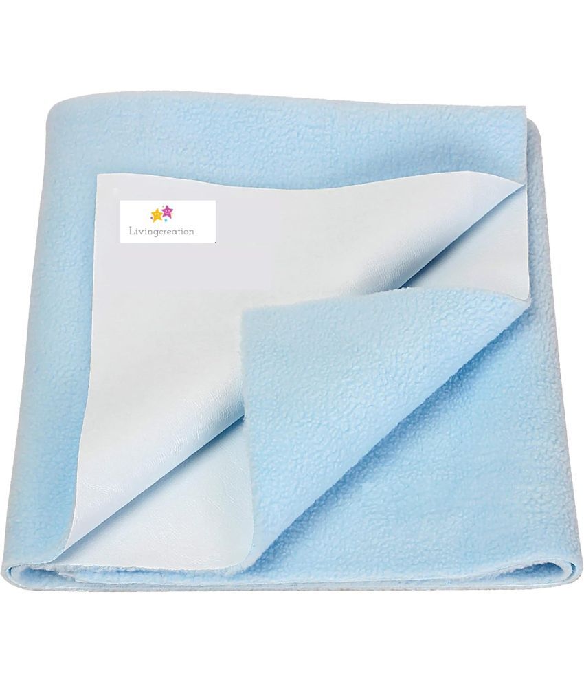     			LIVINGCREATIONS Sky Blue Poly Fiber Bed Protector Sheet ( Pack of 1 )