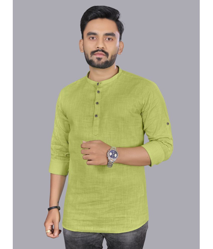     			allan peter Green Cotton Men's Regular Kurta ( Pack of 1 )