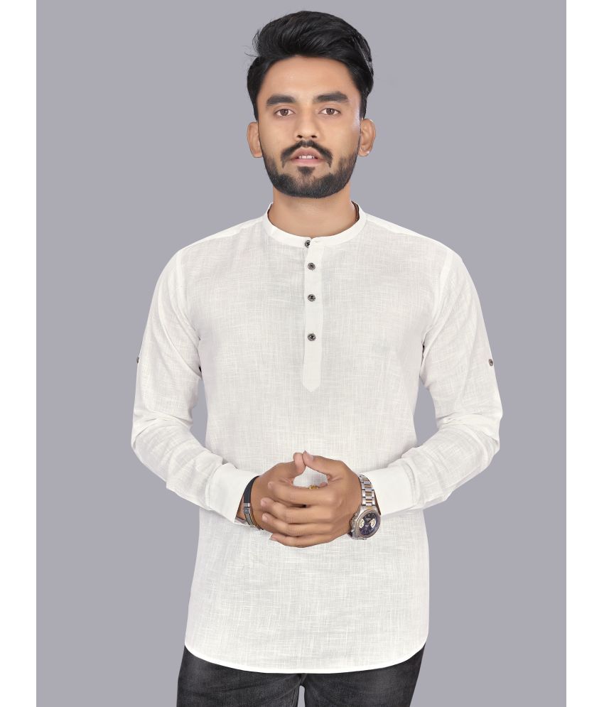     			allan peter White Cotton Men's Regular Kurta ( Pack of 1 )