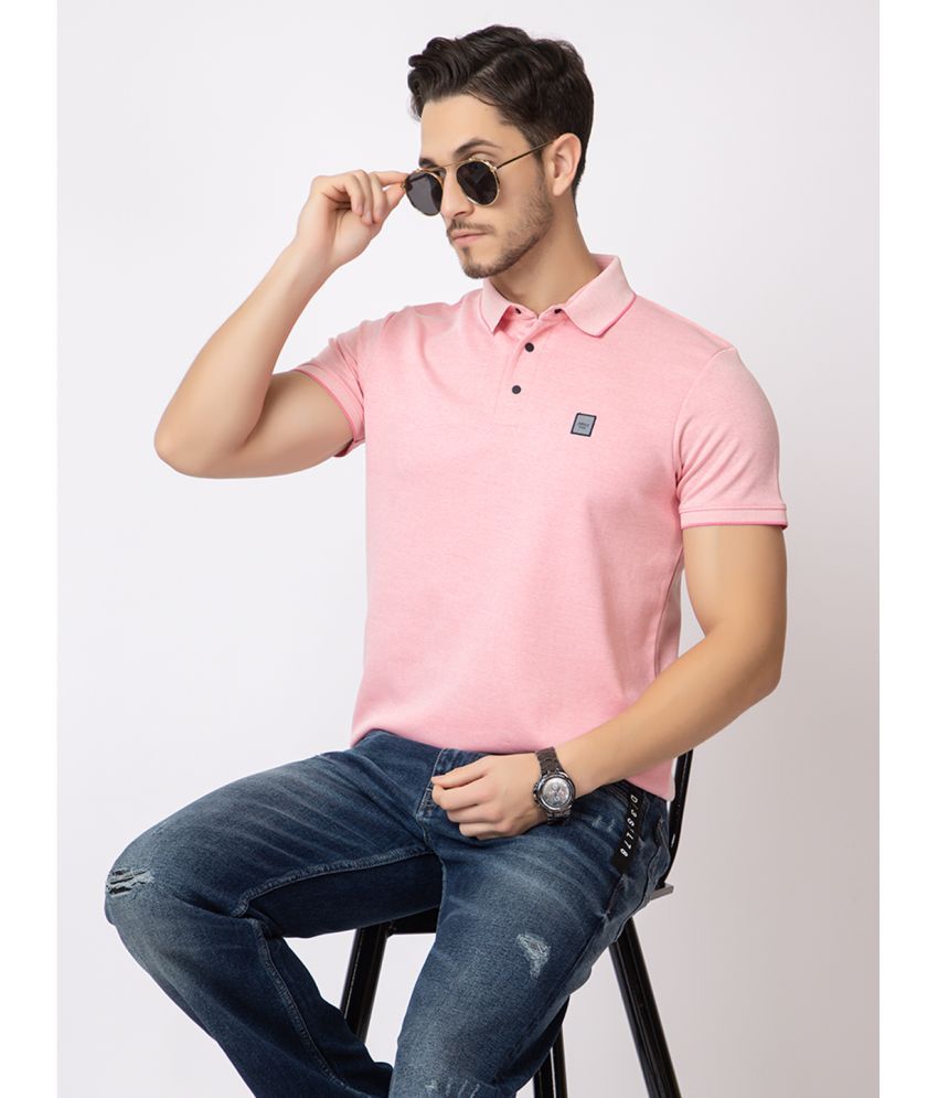     			ARIIX Cotton Blend Regular Fit Solid Half Sleeves Men's Polo T Shirt - Pink ( Pack of 1 )