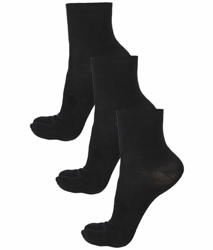     			Bodycare Black Cotton Blend Women's Ankle Length Socks ( Pack of 3 )