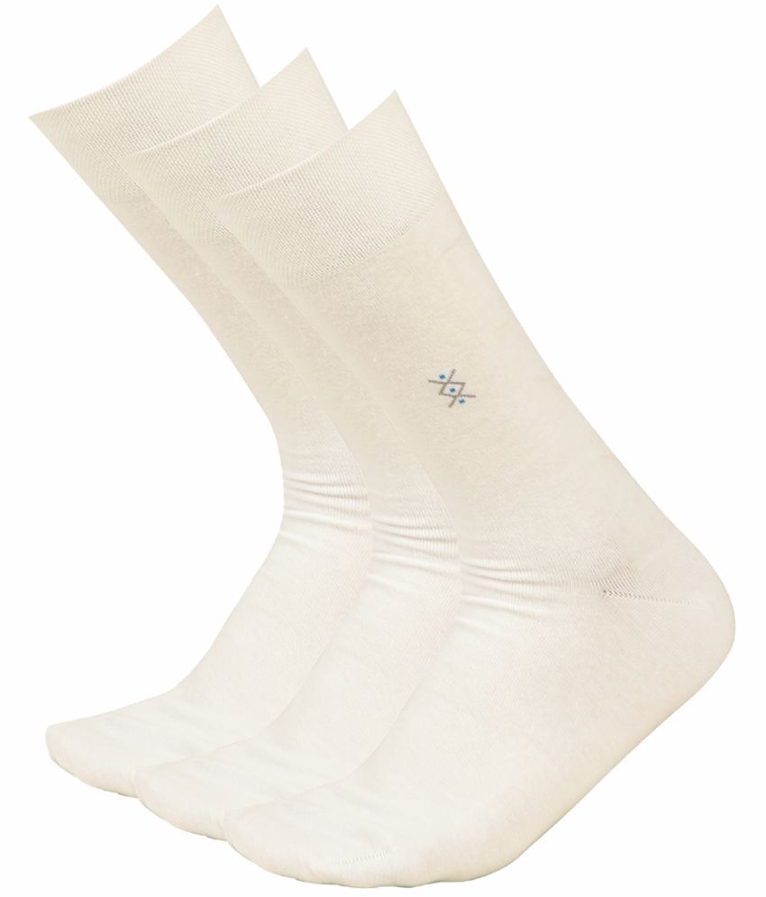     			Bodycare Cotton Blend Men's Solid White Mid Length Socks ( Pack of 3 )