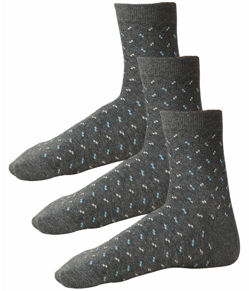     			Bodycare Cotton Blend Men's Printed Charcoal Ankle Length Socks ( Pack of 3 )