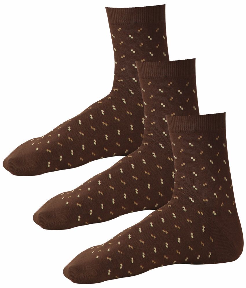     			Bodycare Cotton Blend Men's Printed Brown Ankle Length Socks ( Pack of 3 )