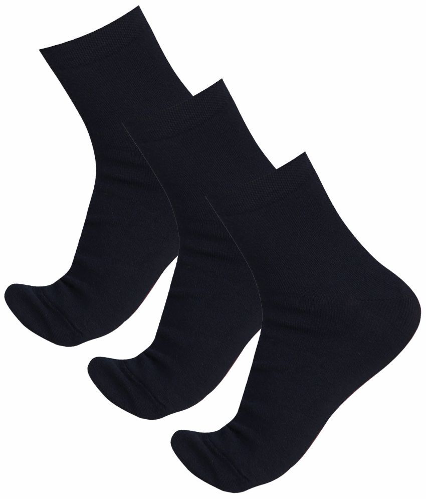     			Bodycare Navy Cotton Blend Women's Ankle Length Socks ( Pack of 3 )