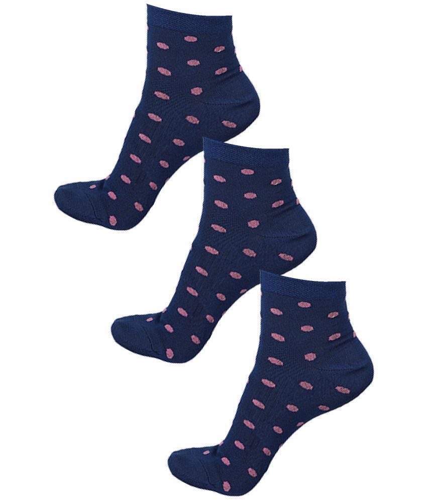     			Bodycare Navy Cotton Blend Women's Ankle Length Socks ( Pack of 3 )