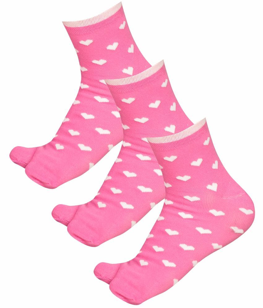     			Bodycare Pink Cotton Blend Women's Ankle Length Socks ( Pack of 3 )