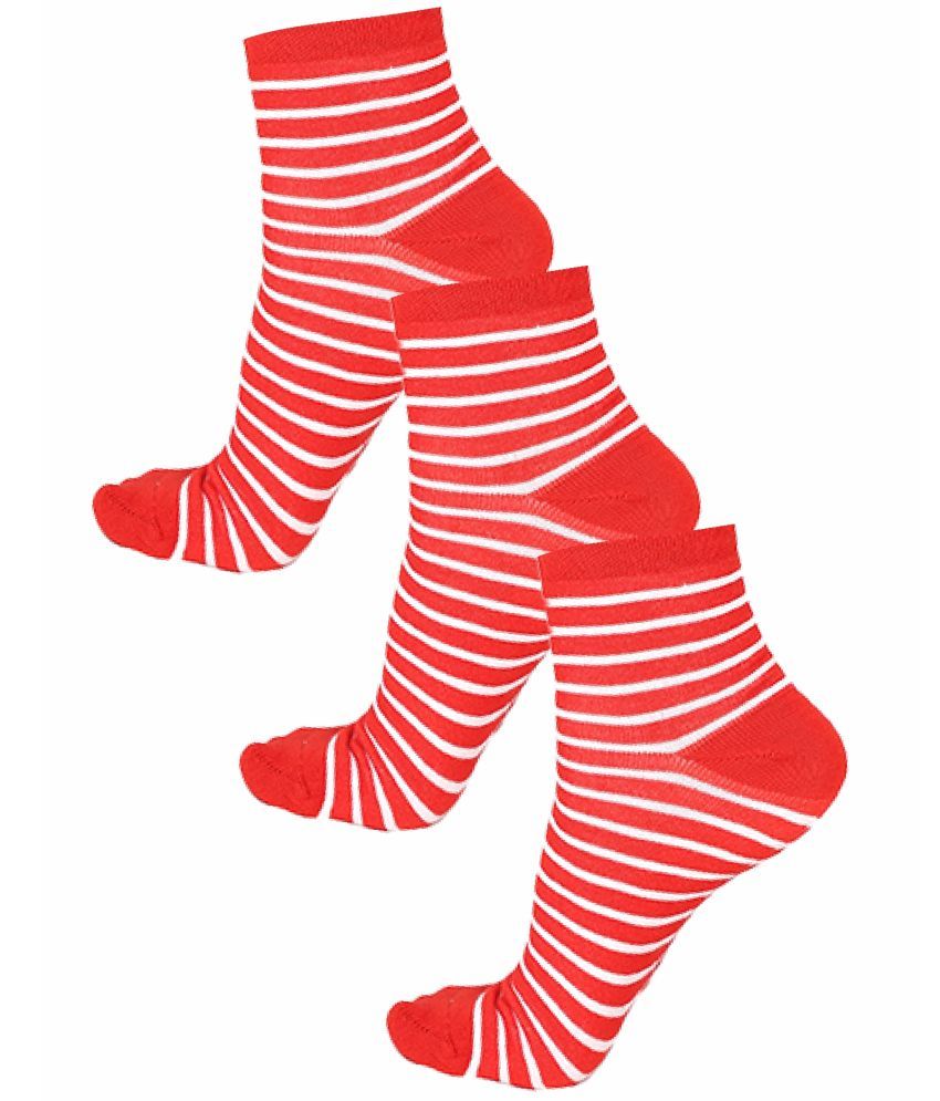     			Bodycare Red Cotton Blend Women's Ankle Length Socks ( Pack of 3 )