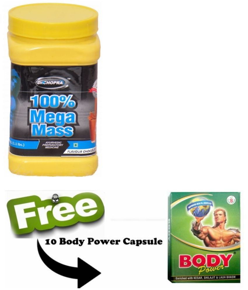     			Dr Chopra 100% Mega Mass Powder Whey Protein Powder ( 500 gm , Natural Chocolate - Flavour )