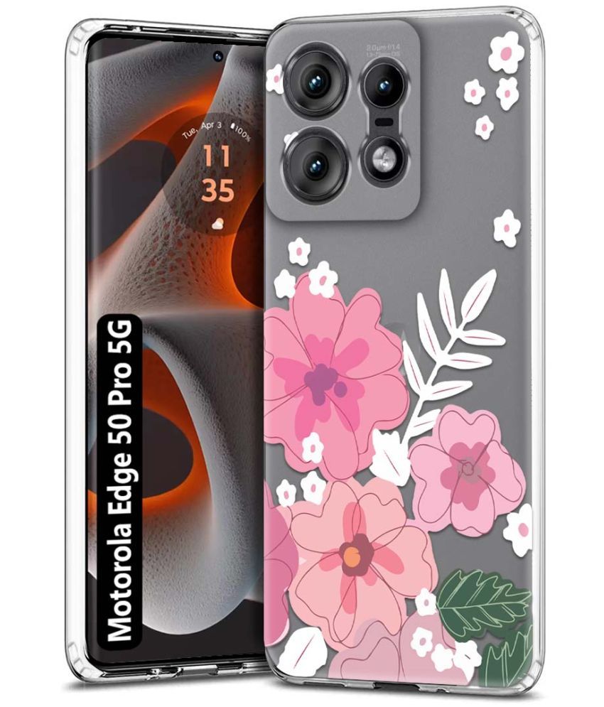     			Fashionury Multicolor Printed Back Cover Silicon Compatible For Motorola Edge 50 Pro 5G ( Pack of 1 )