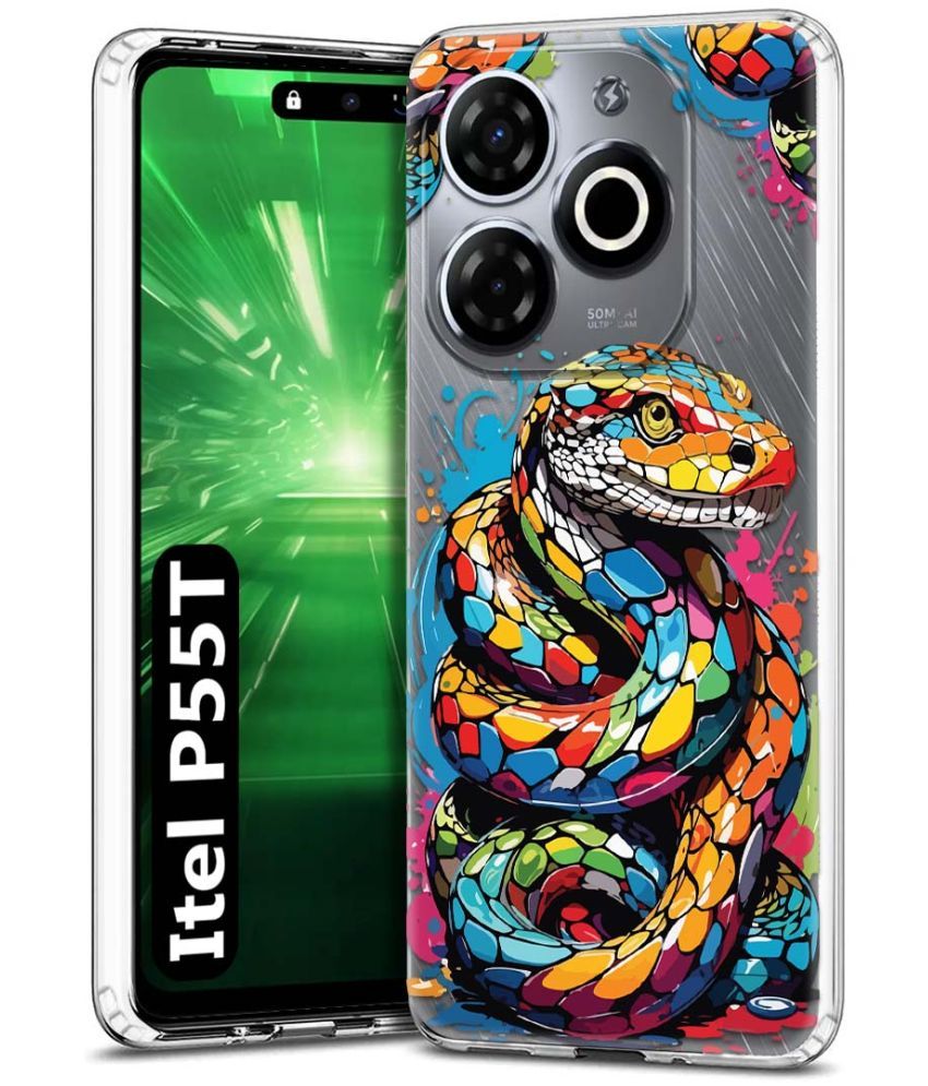     			Fashionury Multicolor Printed Back Cover Silicon Compatible For Itel P55T ( Pack of 1 )