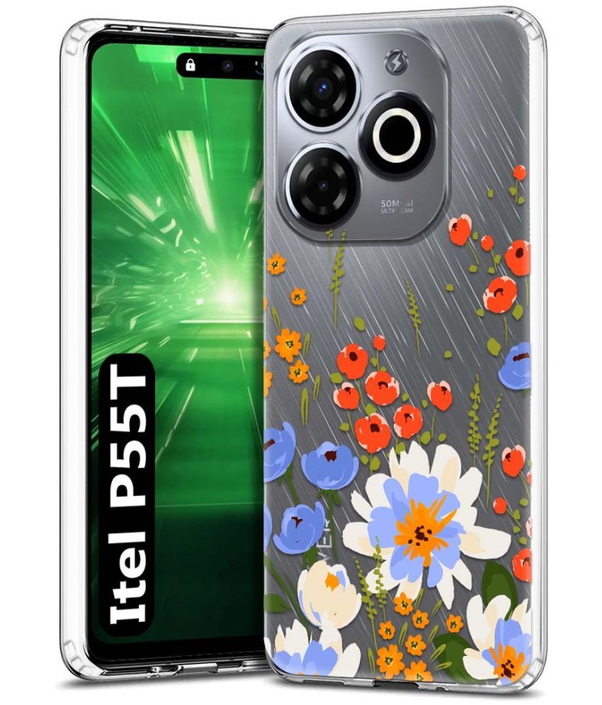     			Fashionury Multicolor Printed Back Cover Silicon Compatible For Itel P55T ( Pack of 1 )