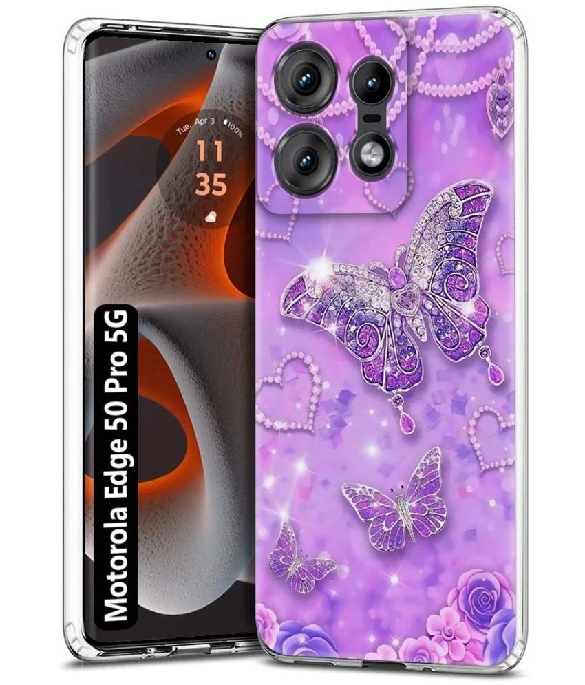     			Fashionury Multicolor Printed Back Cover Silicon Compatible For Motorola Edge 50 Pro 5G ( Pack of 1 )