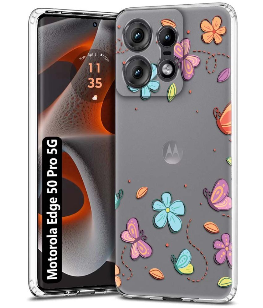     			Fashionury Multicolor Printed Back Cover Silicon Compatible For Motorola Edge 50 Pro 5G ( Pack of 1 )