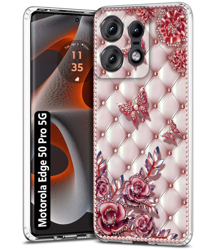     			Fashionury Multicolor Printed Back Cover Silicon Compatible For Motorola Edge 50 Pro 5G ( Pack of 1 )