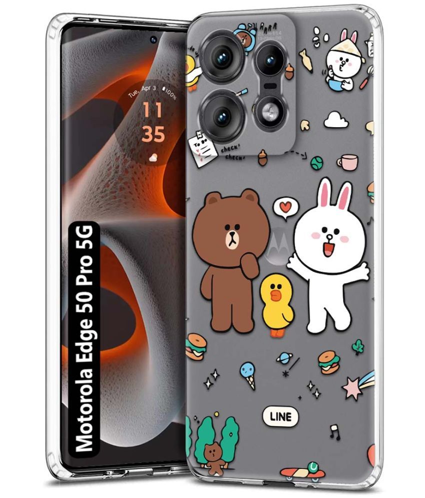     			Fashionury Multicolor Printed Back Cover Silicon Compatible For Motorola Edge 50 Pro 5G ( Pack of 1 )