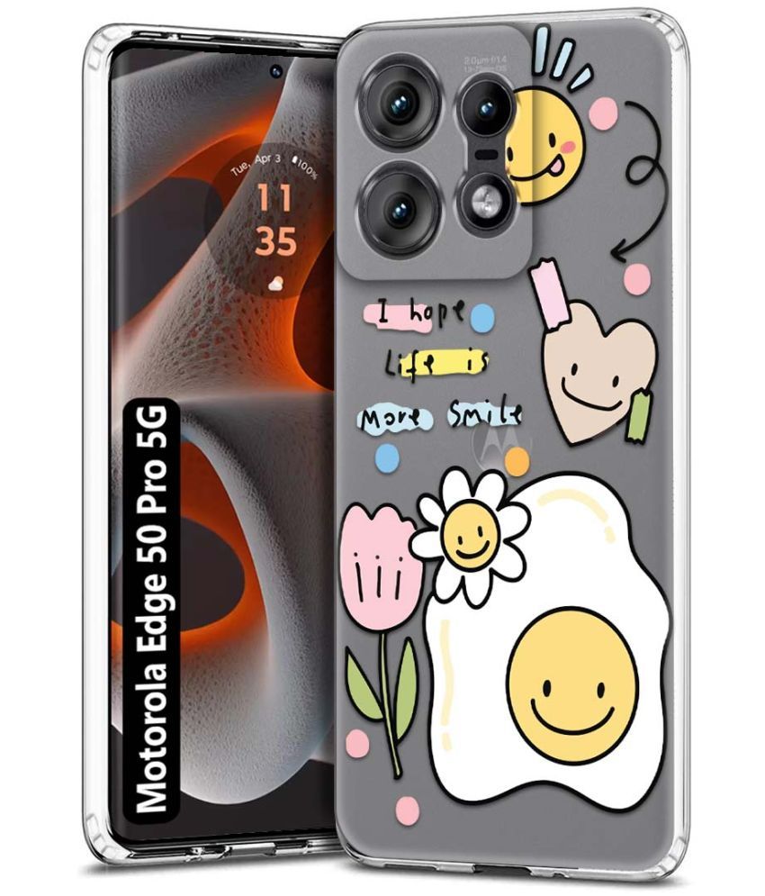     			Fashionury Multicolor Printed Back Cover Silicon Compatible For Motorola Edge 50 Pro 5G ( Pack of 1 )