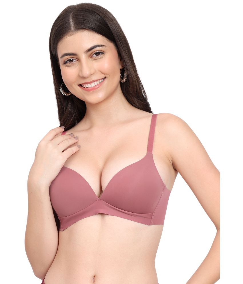     			PARKHA Pink Nylon Heavily Padded Women's T-Shirt Bra ( Pack of 1 )