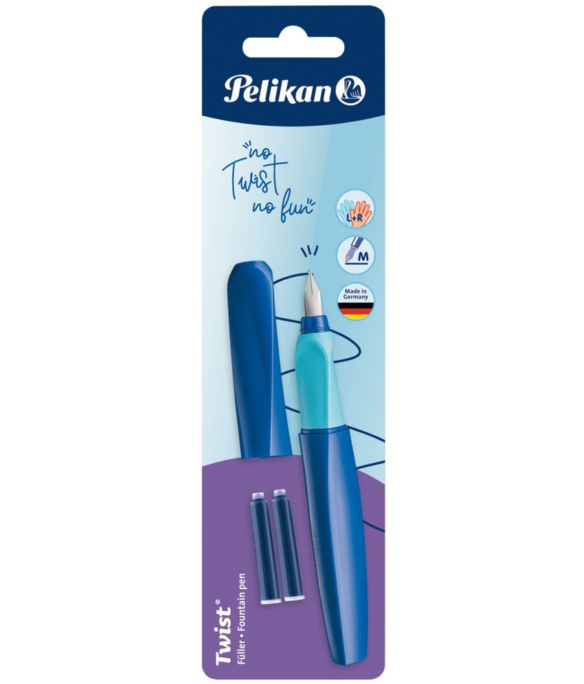     			Pelikan Twist P457 M Deep Blue Fountain Pen +2Tp/B