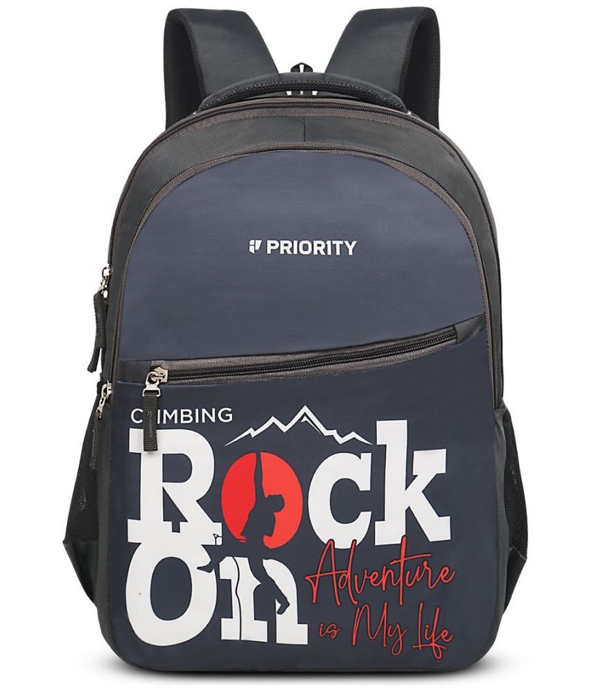     			Priority Grey Polyester Backpack ( 30 Ltrs )