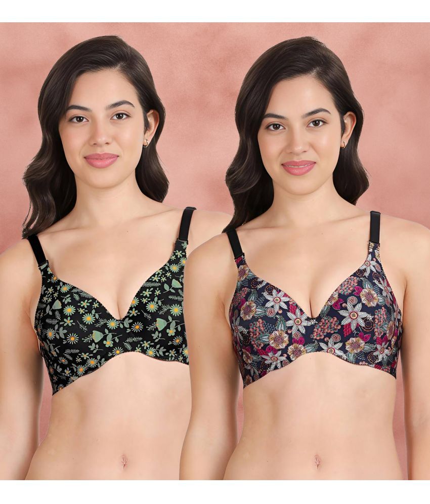     			Shyaway Pack of 2 Nylon Lightly Padded Women's Everyday Bra ( Multicolor ) shya-c2b-1528