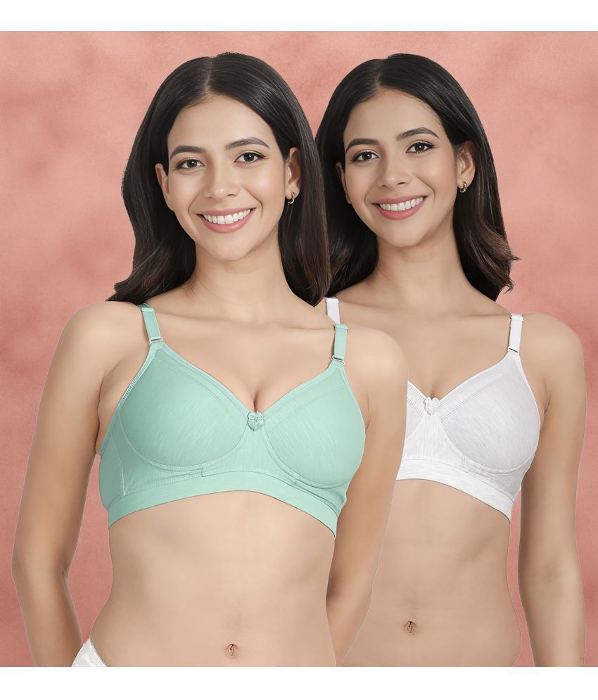     			Susie Green Cotton Blend Lightly Padded Women's Everyday Bra ( Pack of 2 )