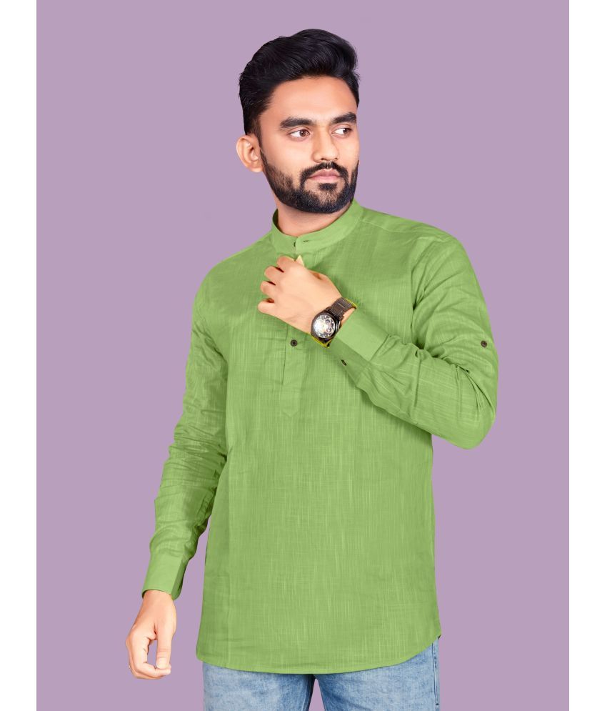     			allan peter Green Cotton Men's Regular Kurta ( Pack of 1 )