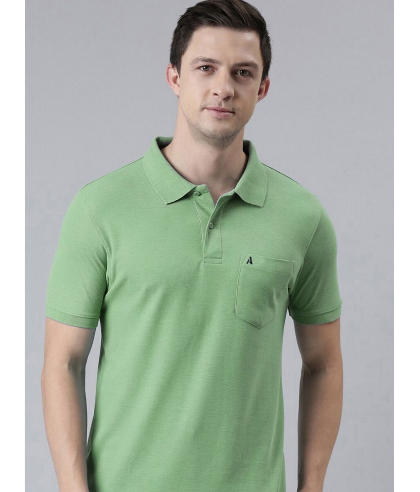     			ADORATE Cotton Blend Regular Fit Solid Half Sleeves Men's Polo T Shirt - Green ( Pack of 1 )