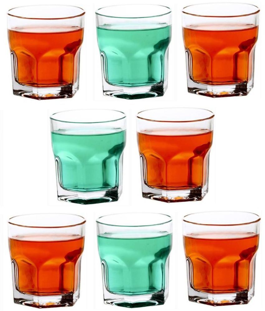     			AFAST Drinking Glass Glass Whiskey Glasses 250 ml ( Pack of 8 )