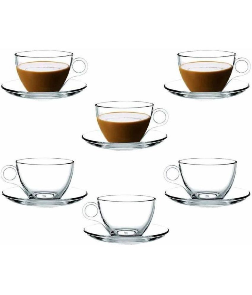     			AFAST Glass Coffee & Tea Cup Floral Glass Tea Set 150 ml ( Pack of 6 )