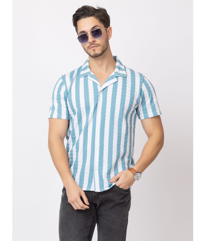     			ARIIX Cotton Blend Regular Fit Striped Half Sleeves Men's Casual Shirt - Blue ( Pack of 1 )