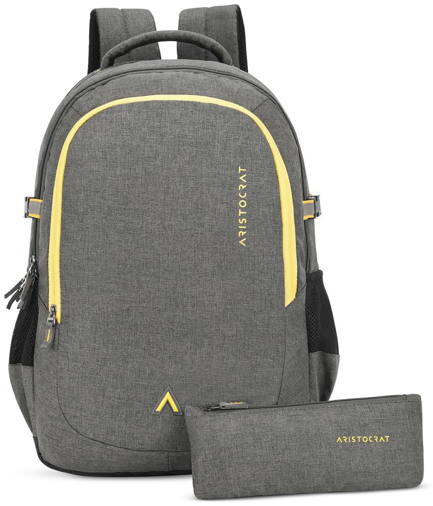     			Aristocrat Grey Polyester Backpack ( 28 Ltrs )