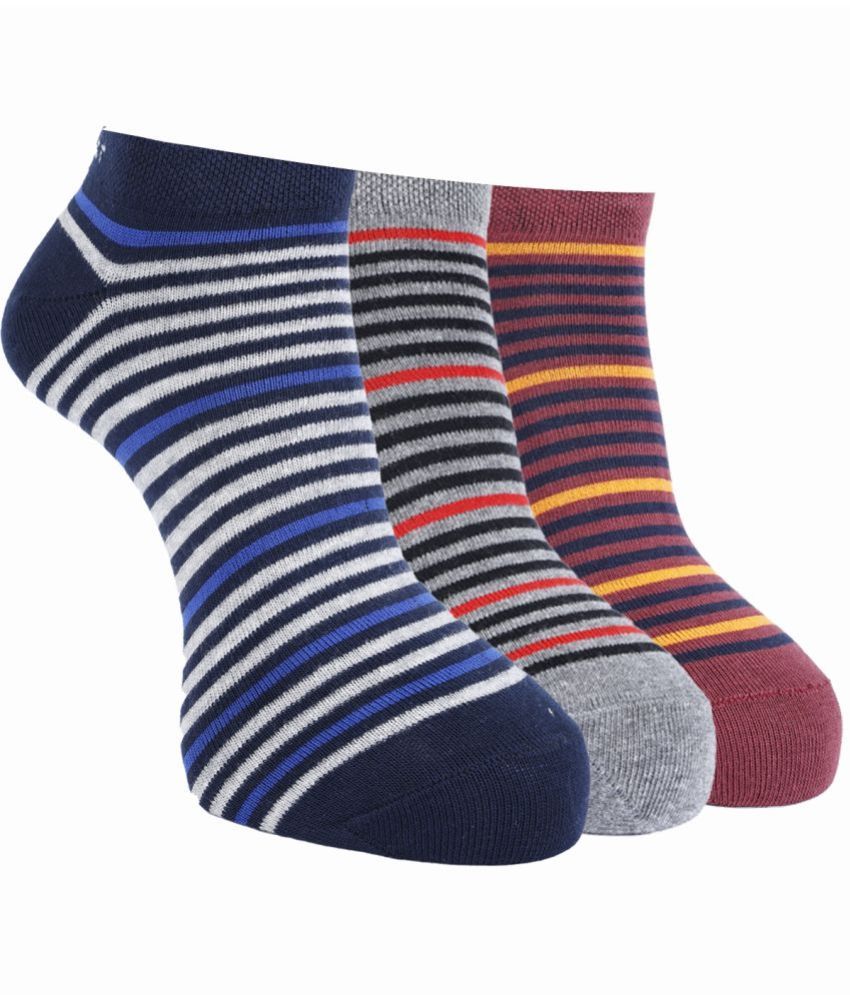     			Force NXT Cotton Blend Men's Striped Multicolor Ankle Length Socks ( Pack of 3 )