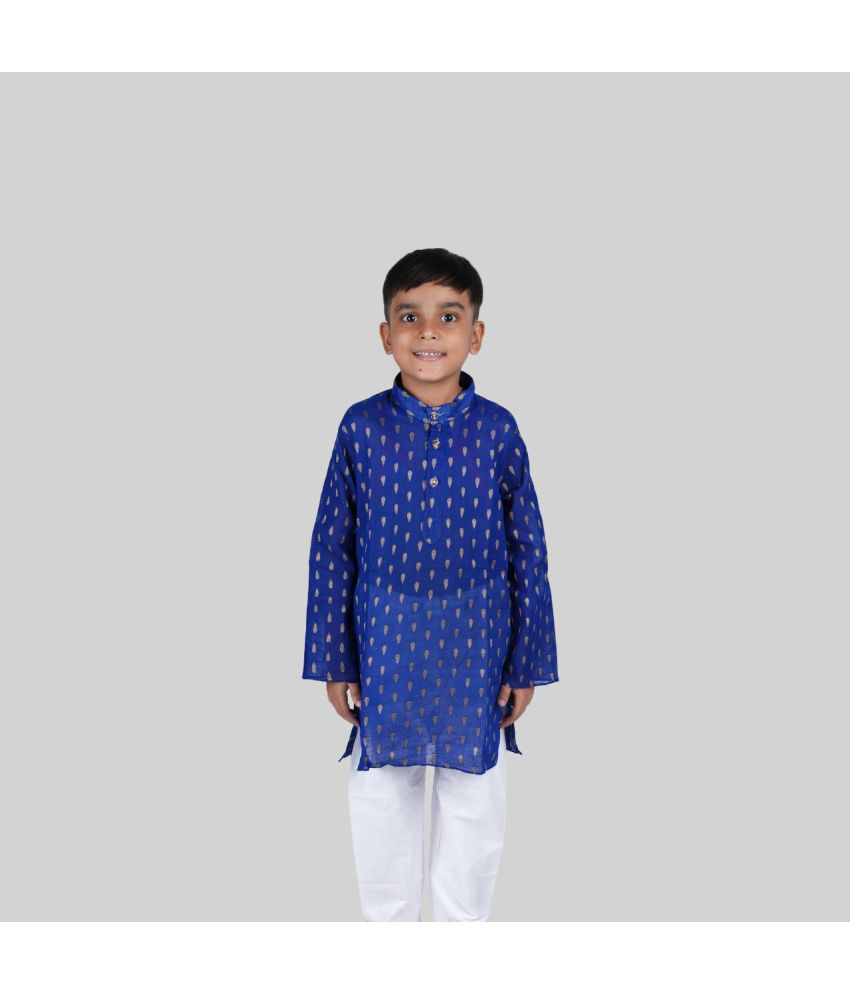     			Kidzee Kingdom Pack of 1 Cotton Kurta ( Dark Blue )