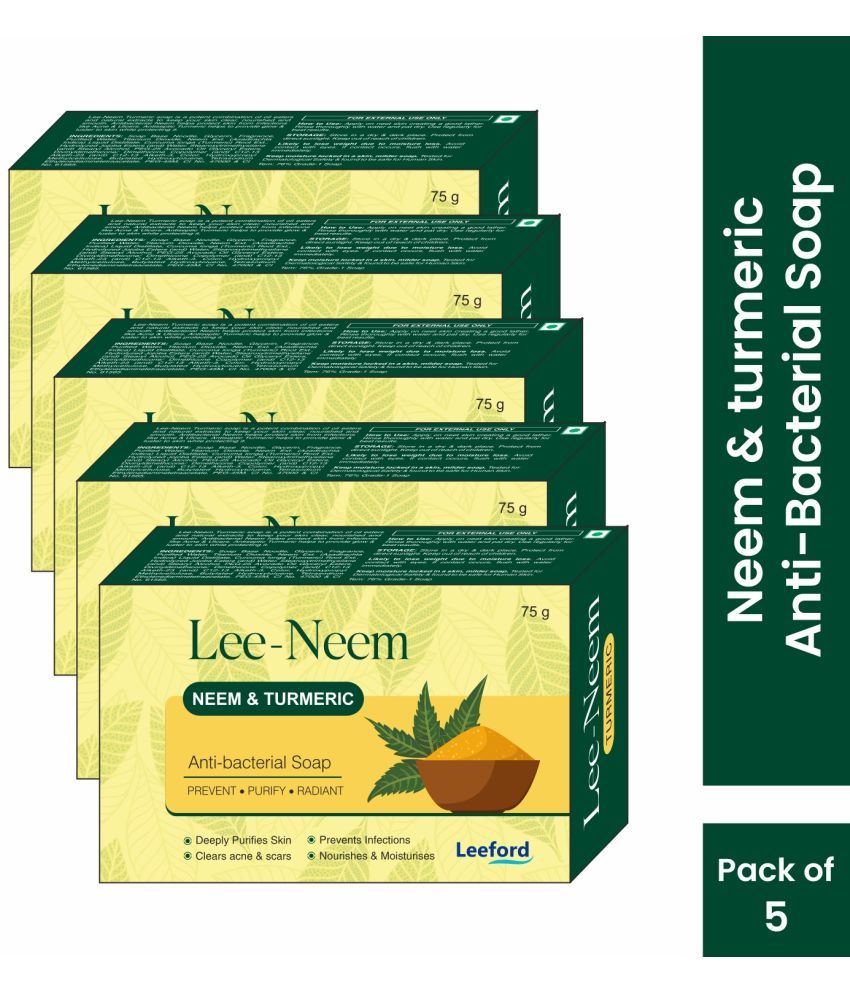     			Leeford Lee-Neem Neem and Turmeric Antibacterial Soap 75g Each Pack of 5