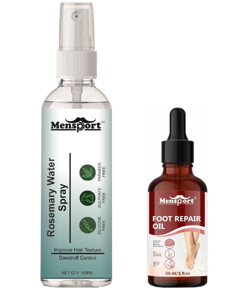     			Mensport Rosemary Water | Hair Spray For Hair Regrowth 100ml & Foot Repair Oil 30ml - Set of 2 Items