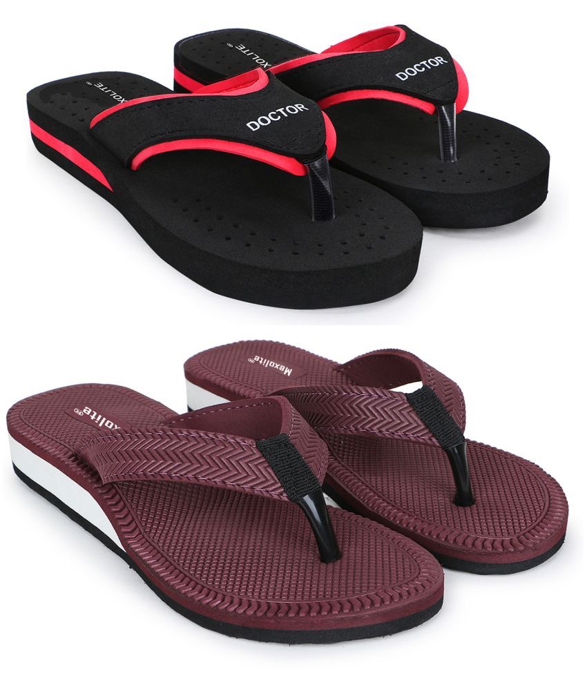     			Mexolite Maroon Women's Thong Flip Flop