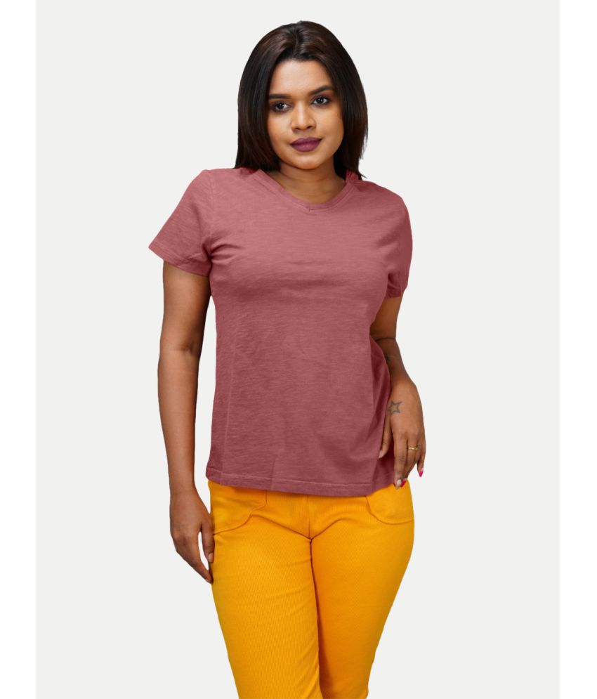     			Radprix Pink Cotton Regular Fit Women's T-Shirt ( Pack of 1 )