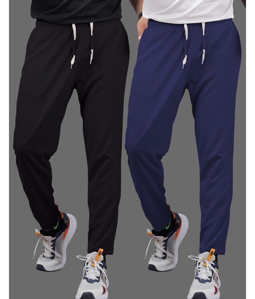     			Septem Navy Blue Cotton Blend Men's Trackpants ( Pack of 2 )