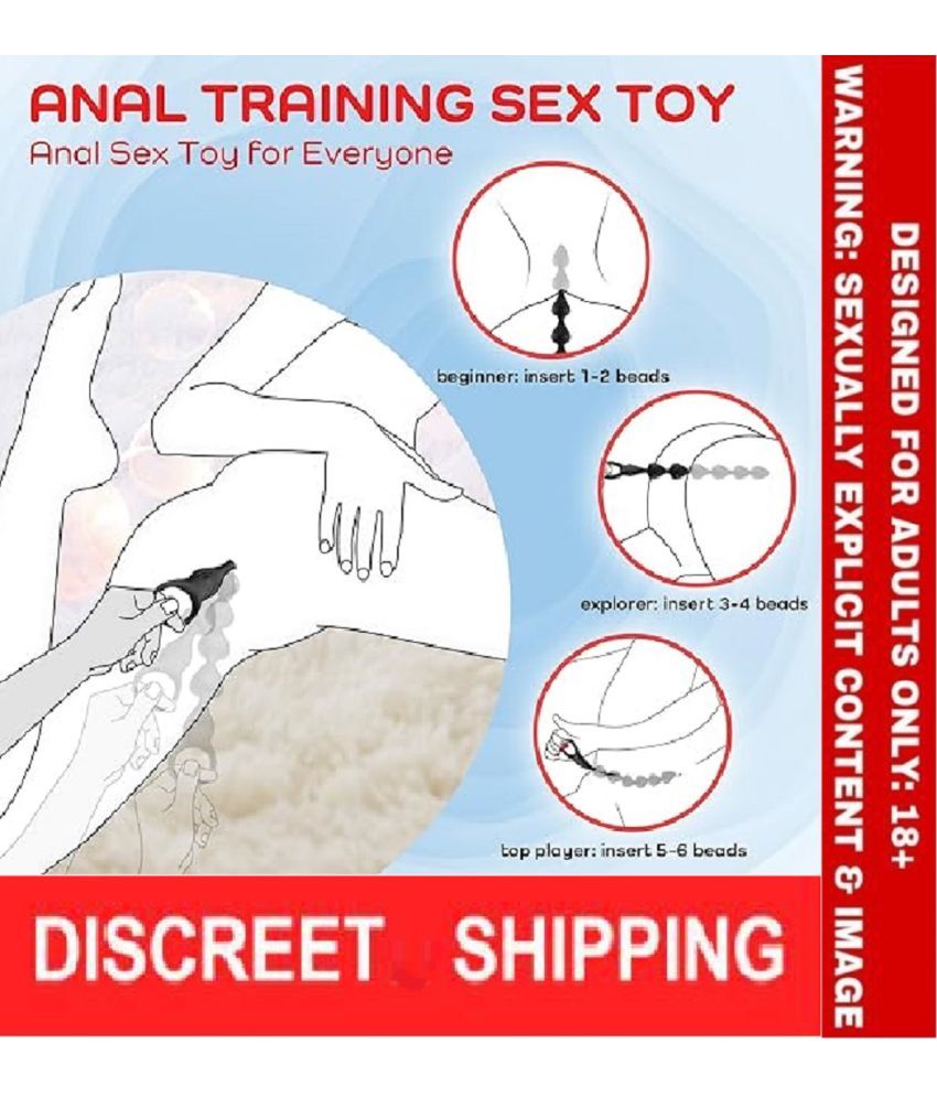     			Silicone Anal Bead with 10 Balls, Anal Chain Butt Plug