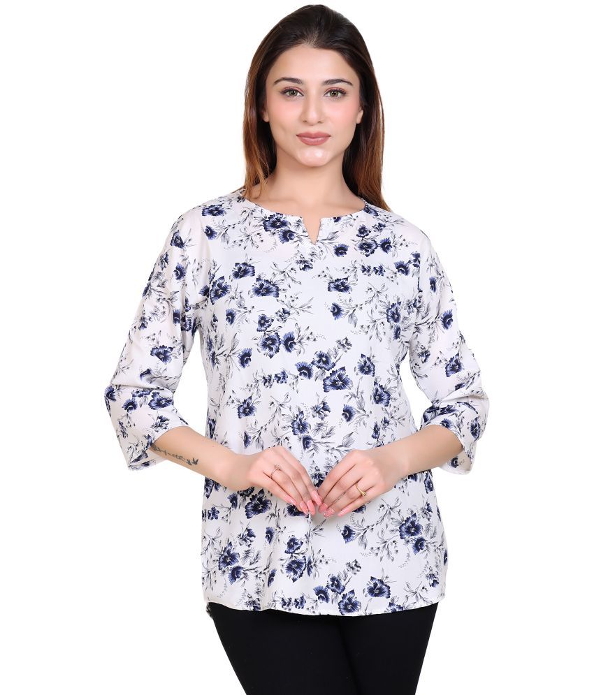     			Varenyam Navy Blue Rayon Women's Regular Top ( Pack of 1 )