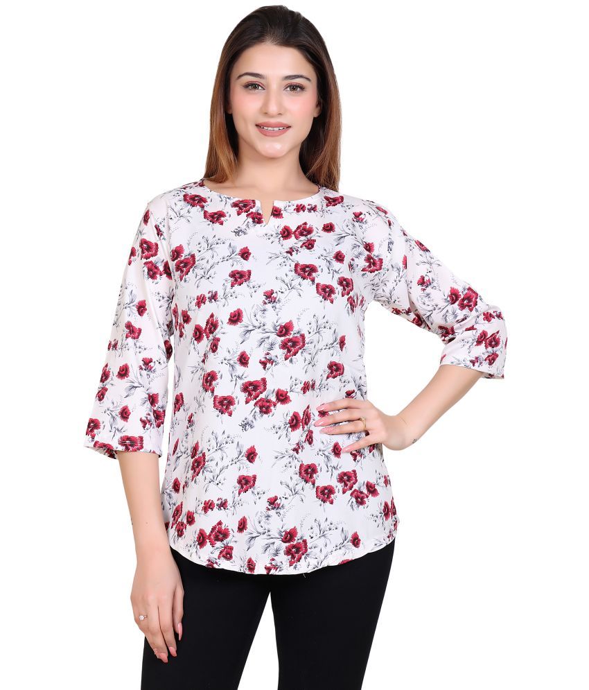     			Varenyam Red Rayon Women's Regular Top ( Pack of 1 )