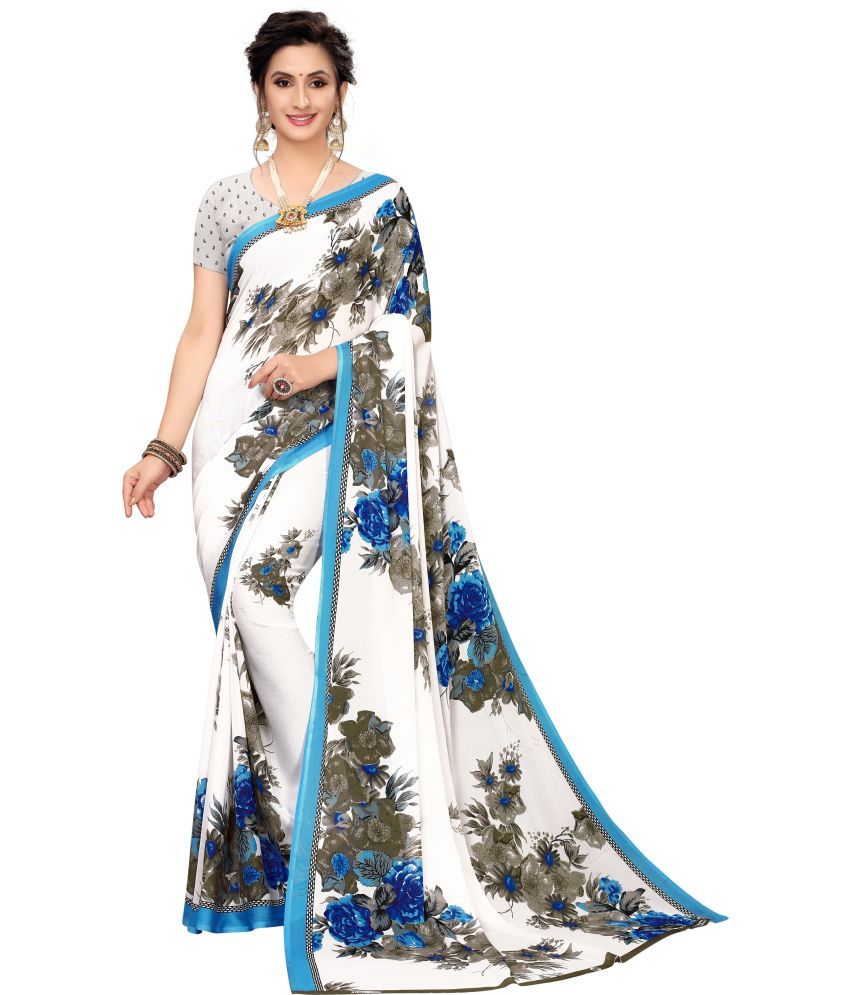     			Vkaran Cotton Silk Woven Saree Without Blouse Piece - Blue ( Pack of 1 )