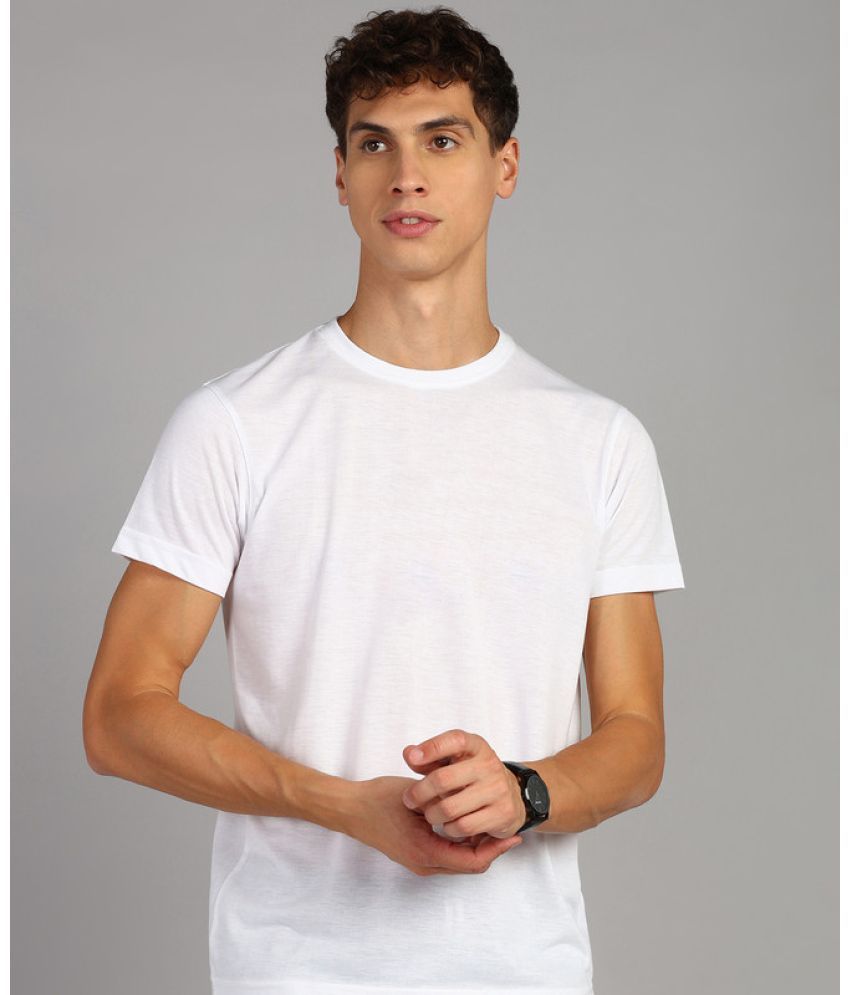     			XFOX Cotton Blend Regular Fit Solid Half Sleeves Men's T-Shirt - White ( Pack of 1 )