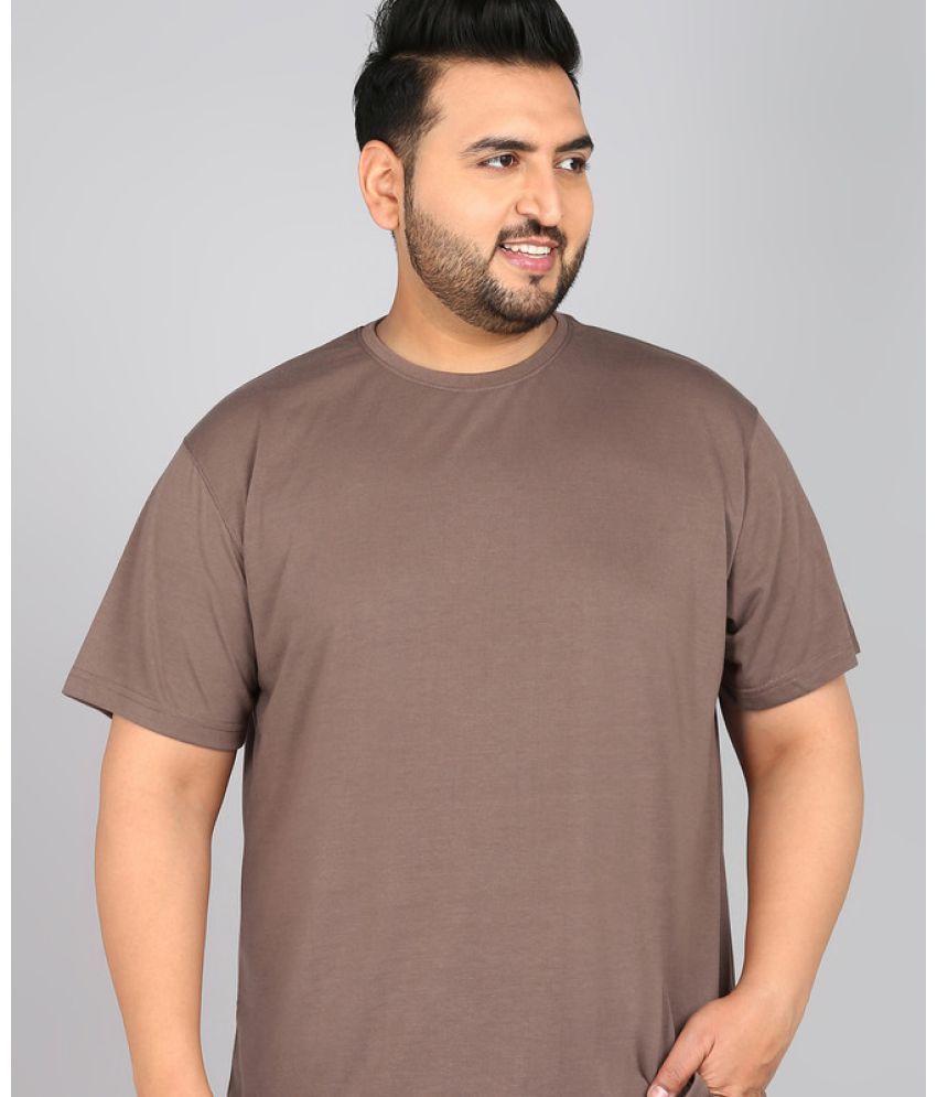     			XFOX Cotton Blend Regular Fit Solid Half Sleeves Men's T-Shirt - Brown ( Pack of 1 )