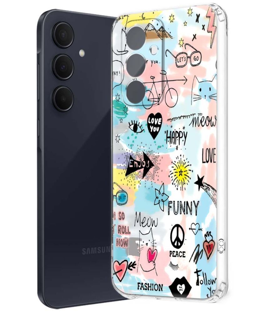     			Fashionury Multicolor Printed Back Cover Silicon Compatible For Samsung Galaxy A35 5G ( Pack of 1 )