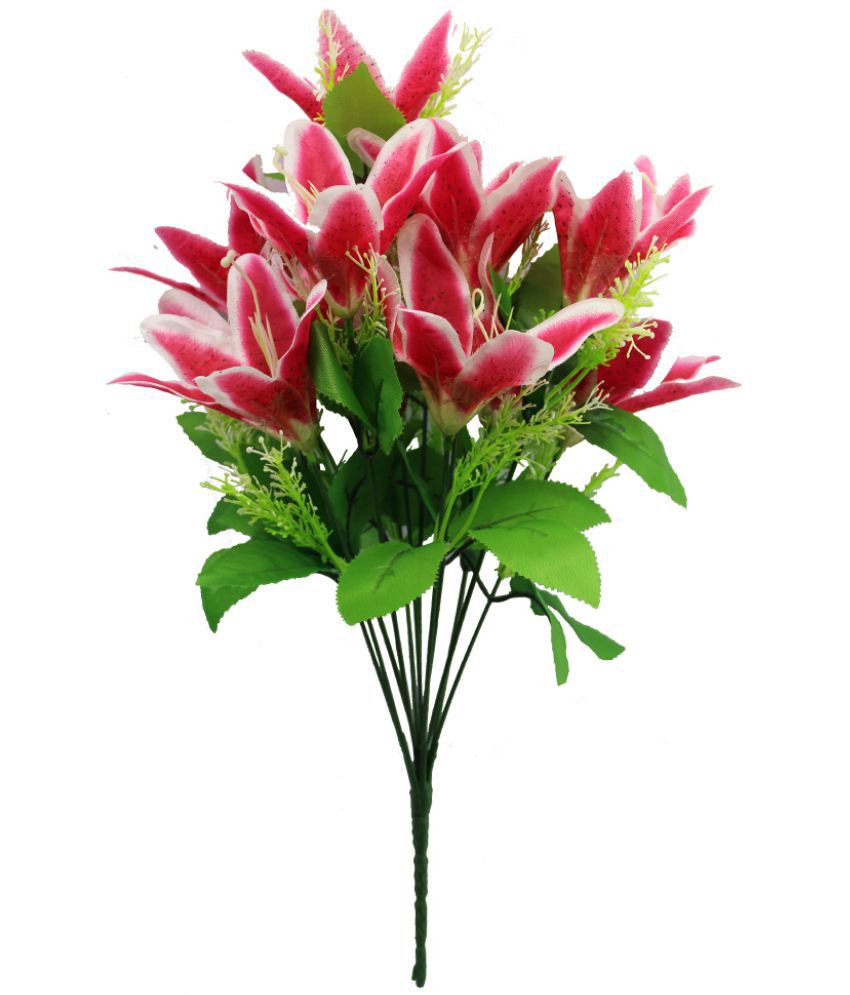     			Hidooa - Pink Lily Artificial Flowers Bunch ( Pack of 1 )