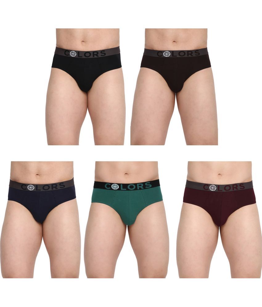     			COLORS by Rupa Frontline Multicolor Cotton Men's Briefs ( Pack of 5 )