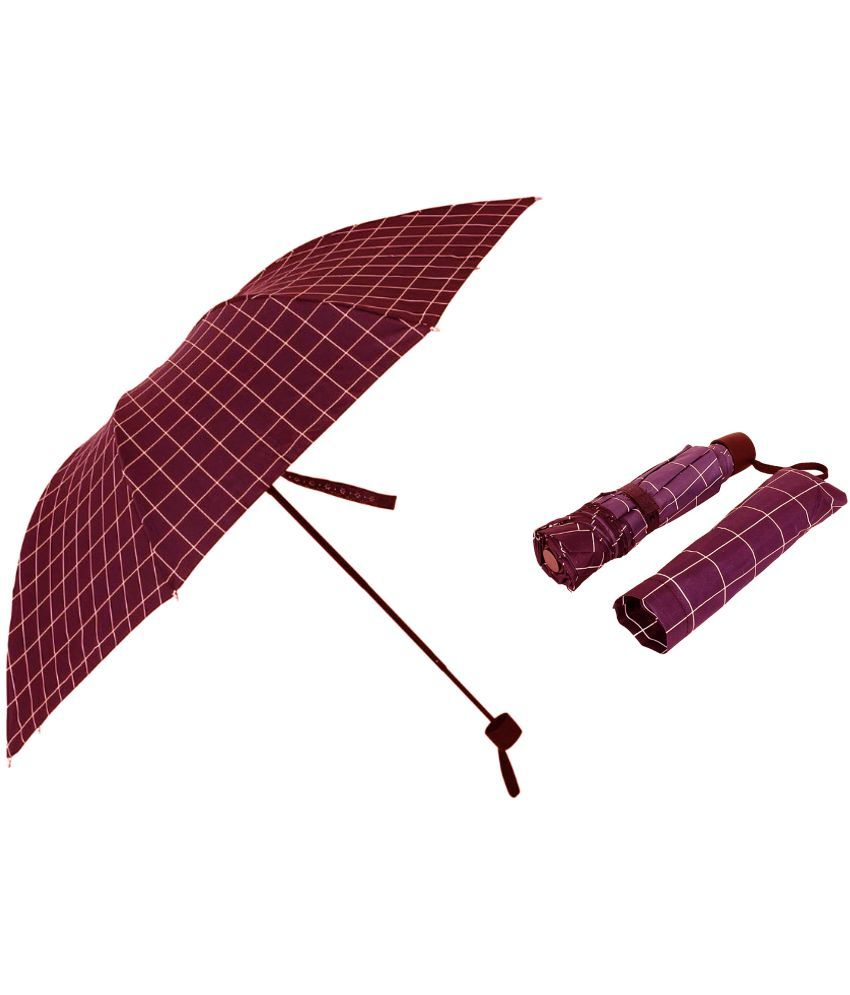     			Infispace Red 3 Fold Umbrella